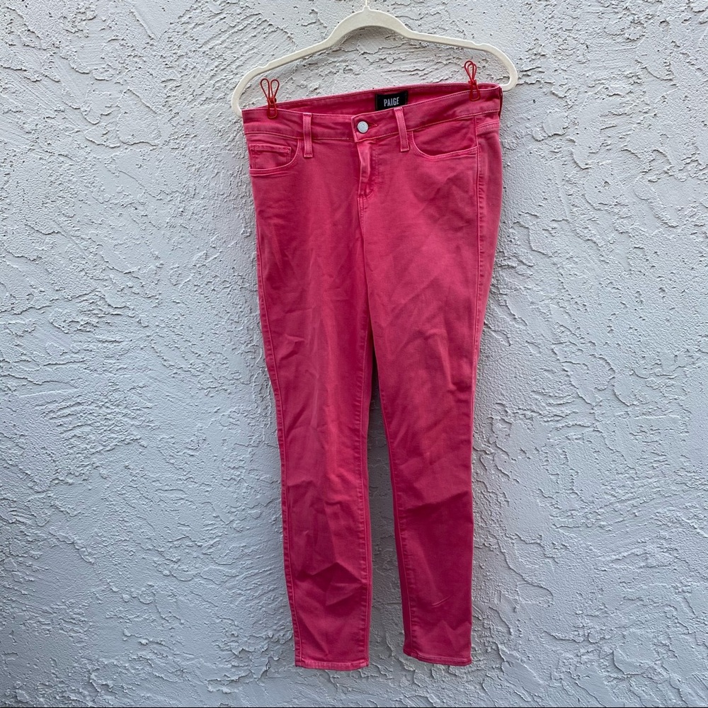 Paige coral skinny jeans pink pants